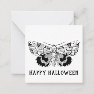 'Happy Halloween'  Moth Gothic modern Notitiekaartje