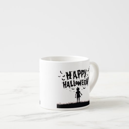 Happy Halloween:Mug with Mysterious Silhouette Espresso Kop (Voorkant rechts)