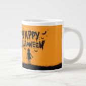 Happy Halloween:Mug with Mysterious Silhouette Grote Koffiekop (Rechts)
