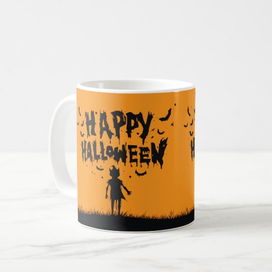 Happy Halloween:Mug with Mysterious Silhouette Koffiemok (Voorkant links)