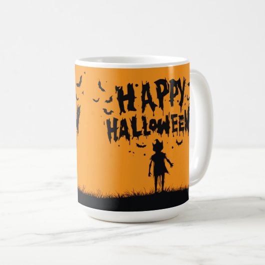 Happy Halloween:Mug with Mysterious Silhouette Koffiemok (Voorkant rechts)