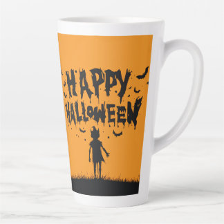 Happy Halloween:Mug with Mysterious Silhouette Latte Mok