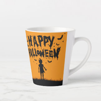 Happy Halloween:Mug with Mysterious Silhouette Latte Mok