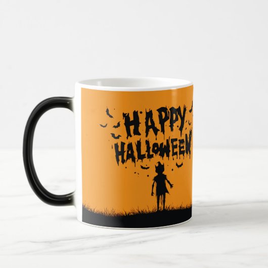 Happy Halloween:Mug with Mysterious Silhouette Magische Mok (Links)