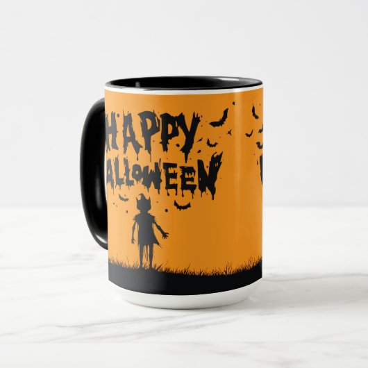 Happy Halloween:Mug with Mysterious Silhouette Mok (Voorkant links)