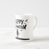 Happy Halloween:Mug with Mysterious Silhouette Porselein Kop (Voorkant rechts)