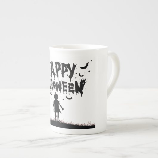 Happy Halloween:Mug with Mysterious Silhouette Porselein Kop (Voorkant rechts)