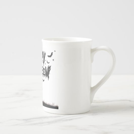 Happy Halloween:Mug with Mysterious Silhouette Porselein Kop (Rechts)