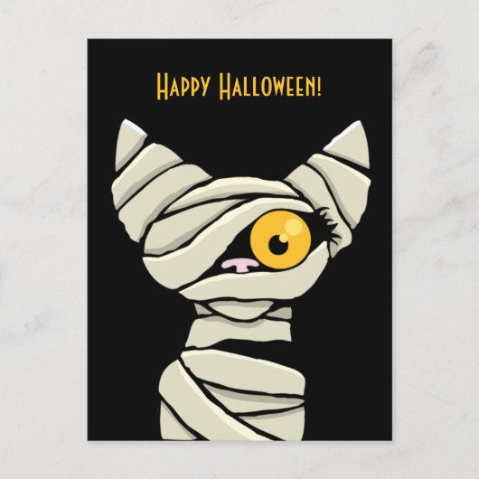 Happy Halloween Mummy Cat Briefkaart (Voorkant)