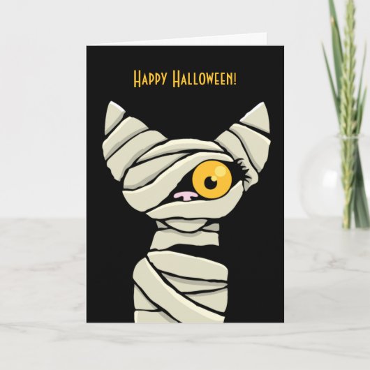 Happy Halloween Mummy Cat Kaart (Voorkant)