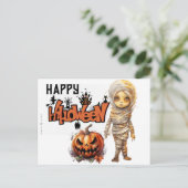 Happy Halloween Mummy Feestdagenkaart (Staand voorkant)