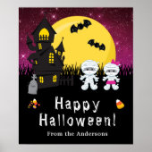 Happy Halloween Mummy Pink Poster (Voorkant)