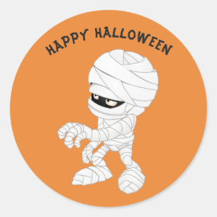 Happy Halloween Mummy Ronde Sticker