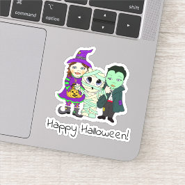 Happy Halloween, Mummy, Vampire en Witch Kinder Sticker