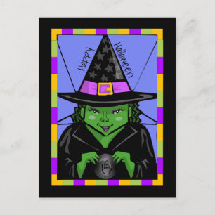 Happy Halloween Mystic Witch Briefkaart