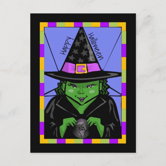 Happy Halloween Mystic Witch Briefkaart (Voorkant)
