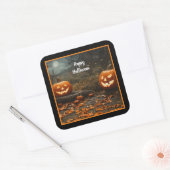 Happy Halloween nacht Collectie Vierkante Sticker (Envelop)