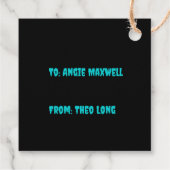 Happy Halloween neon blauw spinnenweb zwart Bedankjes Labels (Achterkant)