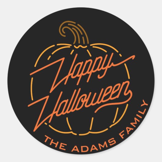Happy Halloween Neon Gepersonaliseerde Stickers (Voorkant)