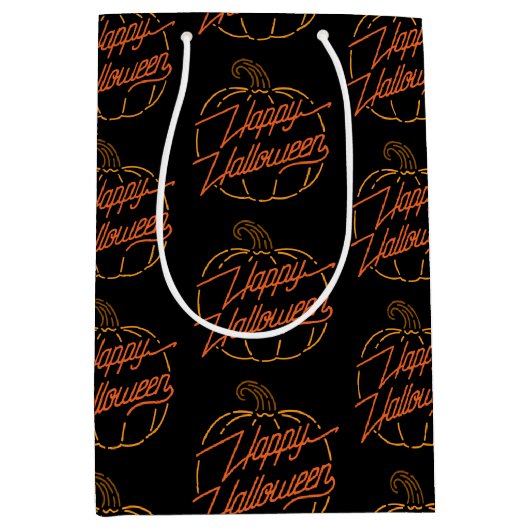Happy Halloween Neon Gift Bag Medium Cadeauzakje (Voorkant)