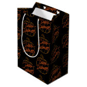 Happy Halloween Neon Gift Bag Medium Cadeauzakje (Achterkant Gekanteld)