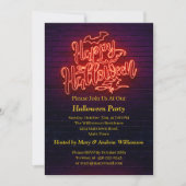Happy Halloween Neon Glow Kijk Witch Brick Party Kaart (Voorkant)