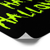 Happy Halloween neon groene zwarte enarig typograf Poster (Hoek)