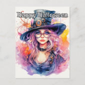 Happy Halloween - Nerdy Witch illustratie Briefkaart (Voorkant)
