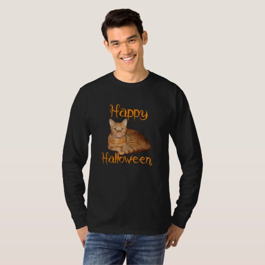 Happy Halloween niet-Scary Oranje tablet T-shirt (Voorkant volledig)