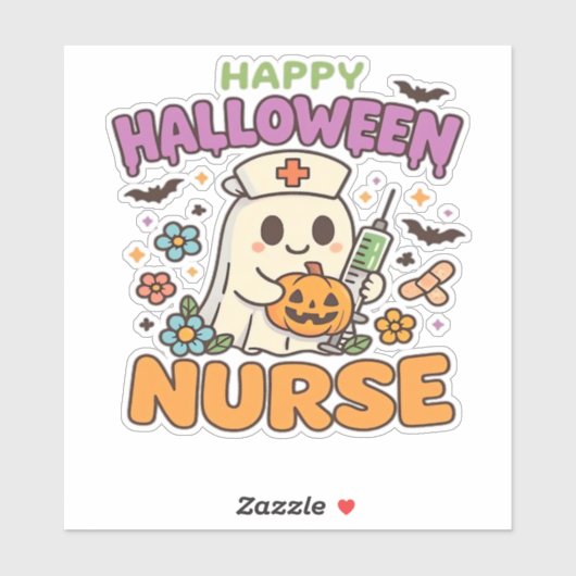 Happy Halloween Nurse Shirt - Schattigee Spooky Me Sticker (Vel)