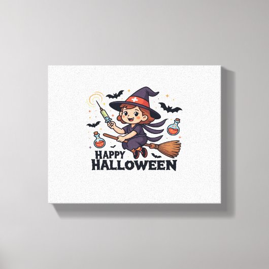 Happy Halloween Nurse Shirt – Spooky Schattige Med Canvas Afdruk (Voorkant)