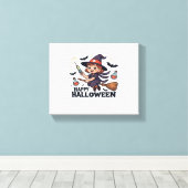 Happy Halloween Nurse Shirt – Spooky Schattige Med Canvas Afdruk (Insitu (Houten vloer))