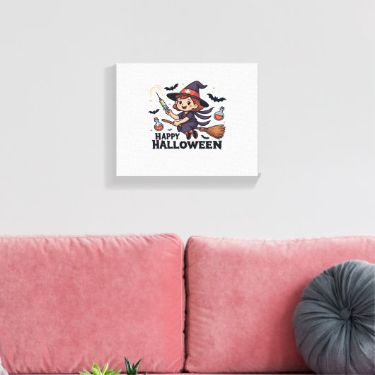 Happy Halloween Nurse Shirt – Spooky Schattige Med Canvas Afdruk (Insitu (Woonkamer))