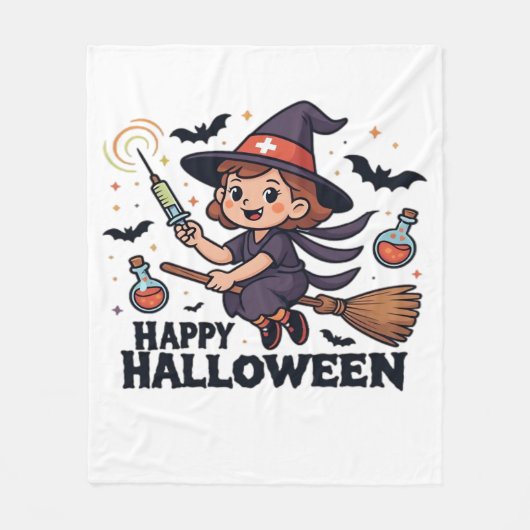 Happy Halloween Nurse Shirt – Spooky Schattige Med Fleece Deken (Voorkant)
