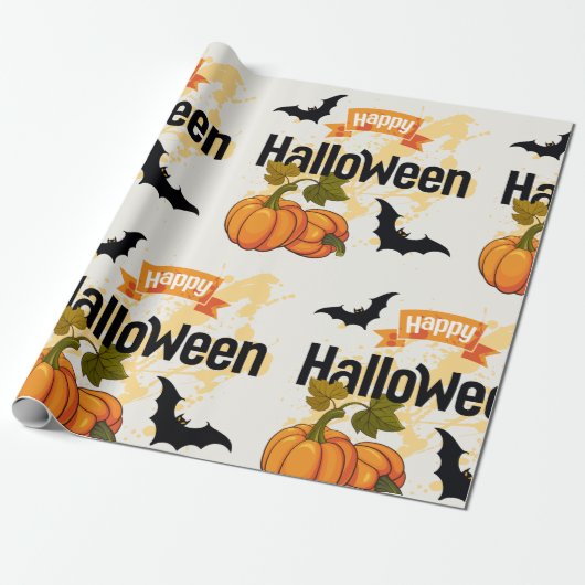 Happy Halloween-ontwerp Cadeaupapier (Uitgerold)
