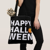 Happy Halloween-ontwerp met type Tote Bag (Dichtbij)