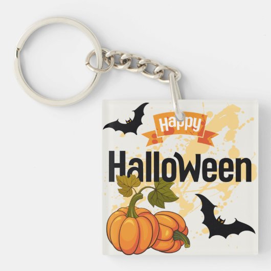 Happy Halloween-ontwerp Sleutelhanger (Voorkant)
