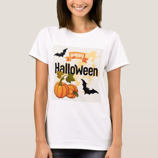 Happy Halloween-ontwerp T-shirt (Voorkant)