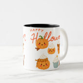 Happy Halloween-ontwerp Tweekleurige Koffiemok (Voorkant rechts)
