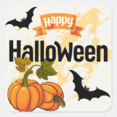 Happy Halloween-ontwerp Vierkante Sticker (Voorkant)