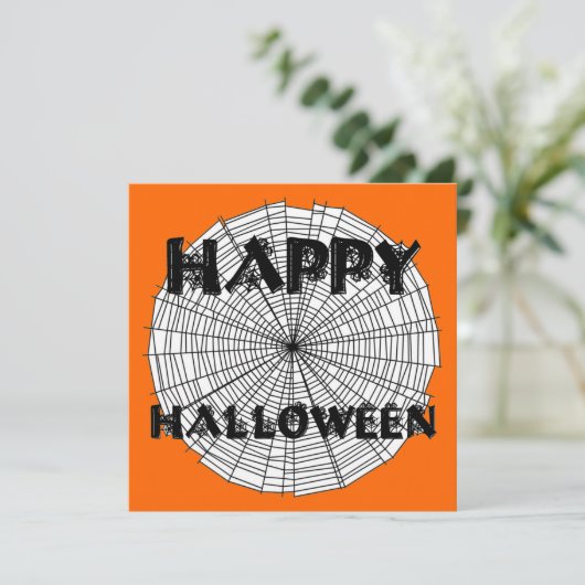 Happy Halloween op de Uitnodiging van de Tekst van (Staand voorkant)