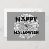 Happy Halloween op Spider Web Text Briefkaart (Voorkant / Achterkant)