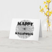 Happy Halloween op Spider Web Text Kaart (Gele Bloem)