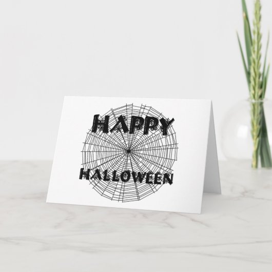 Happy Halloween op Spider Web Text Kaart (Voorkant)
