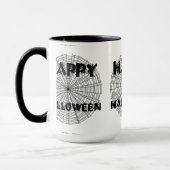 Happy Halloween op Spider Web Text Mok (Links)