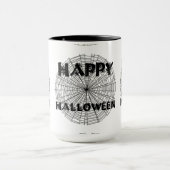 Happy Halloween op Spider Web Text Mok (Midden)