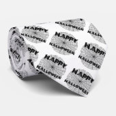 Happy Halloween op Spider Web Text Necktie Stropdas (Opgerold)