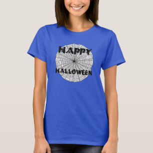 Happy Halloween op Spider Web Womens T-shirt