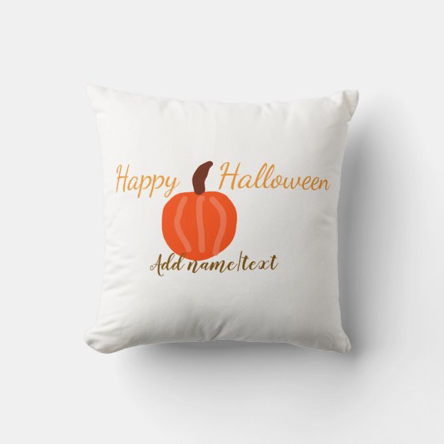 Happy Halloween orange pumpink fall orange brown  Kussen (Voorkant)