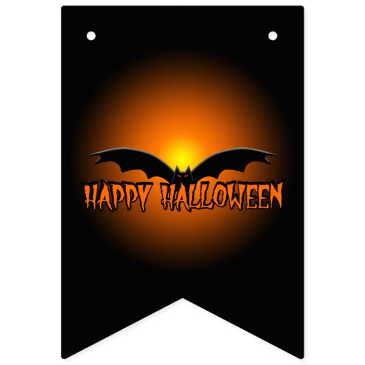 Happy Halloween Oranje Black Bat bundelbanner Vlaggetjes (Tweede vlag)